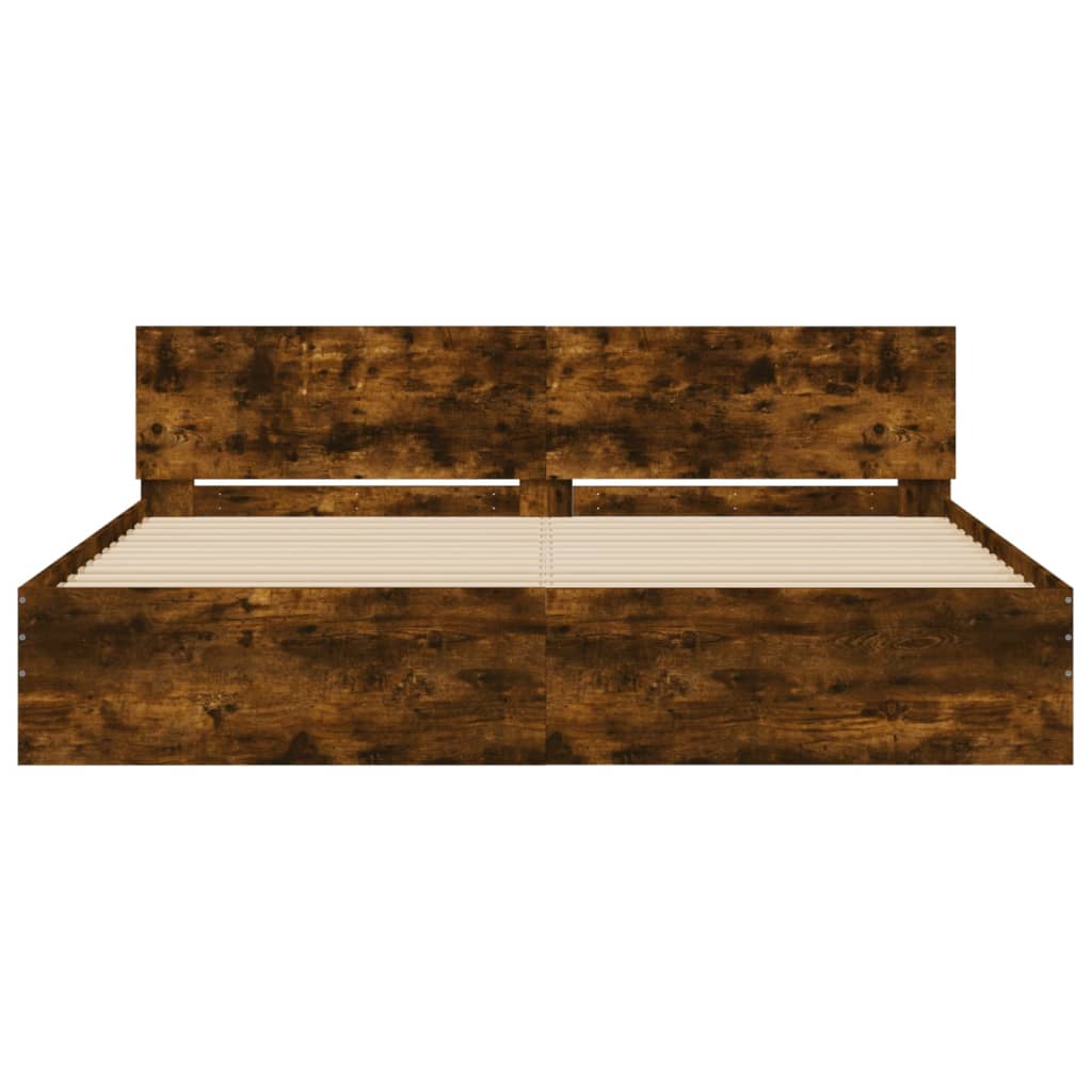 Cadre de lit sans matelas chêne fumé 160x200 cm - XIOS
