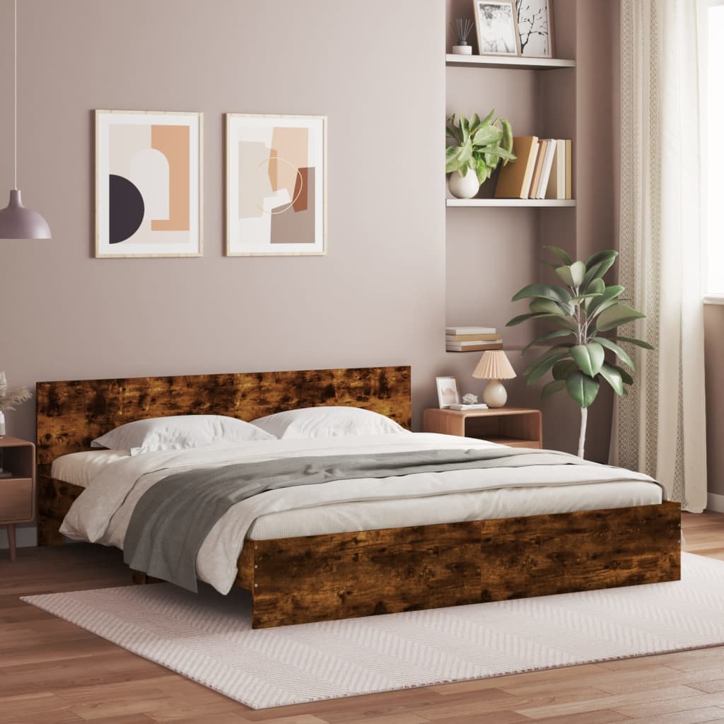 Cadre de lit sans matelas chêne fumé 160x200 cm - XIOS