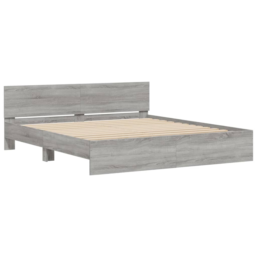 Cadre de lit sans matelas sonoma gris 160x200 cm - XIOS