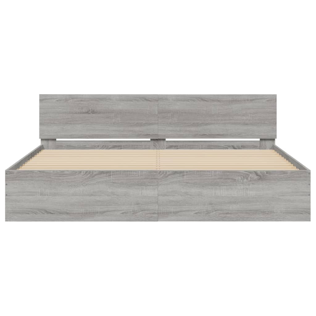 Cadre de lit sans matelas sonoma gris 160x200 cm - XIOS
