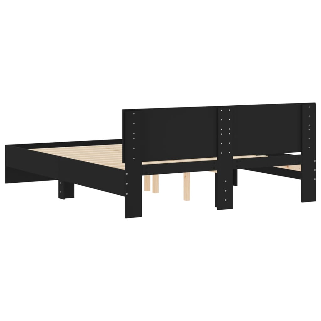 Cadre de lit sans matelas noir 150x200 cm - XIOS