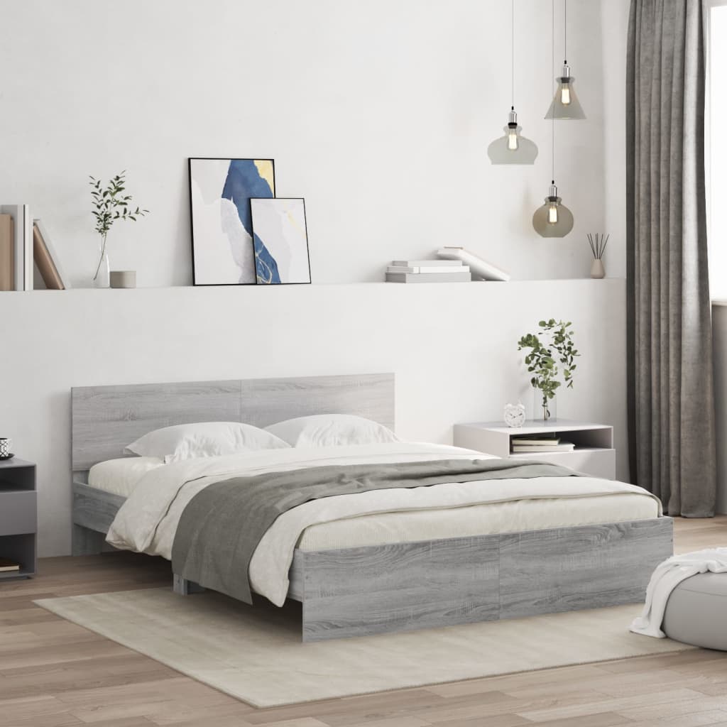 Cadre de lit sans matelas sonoma gris 150x200 cm - XIOS