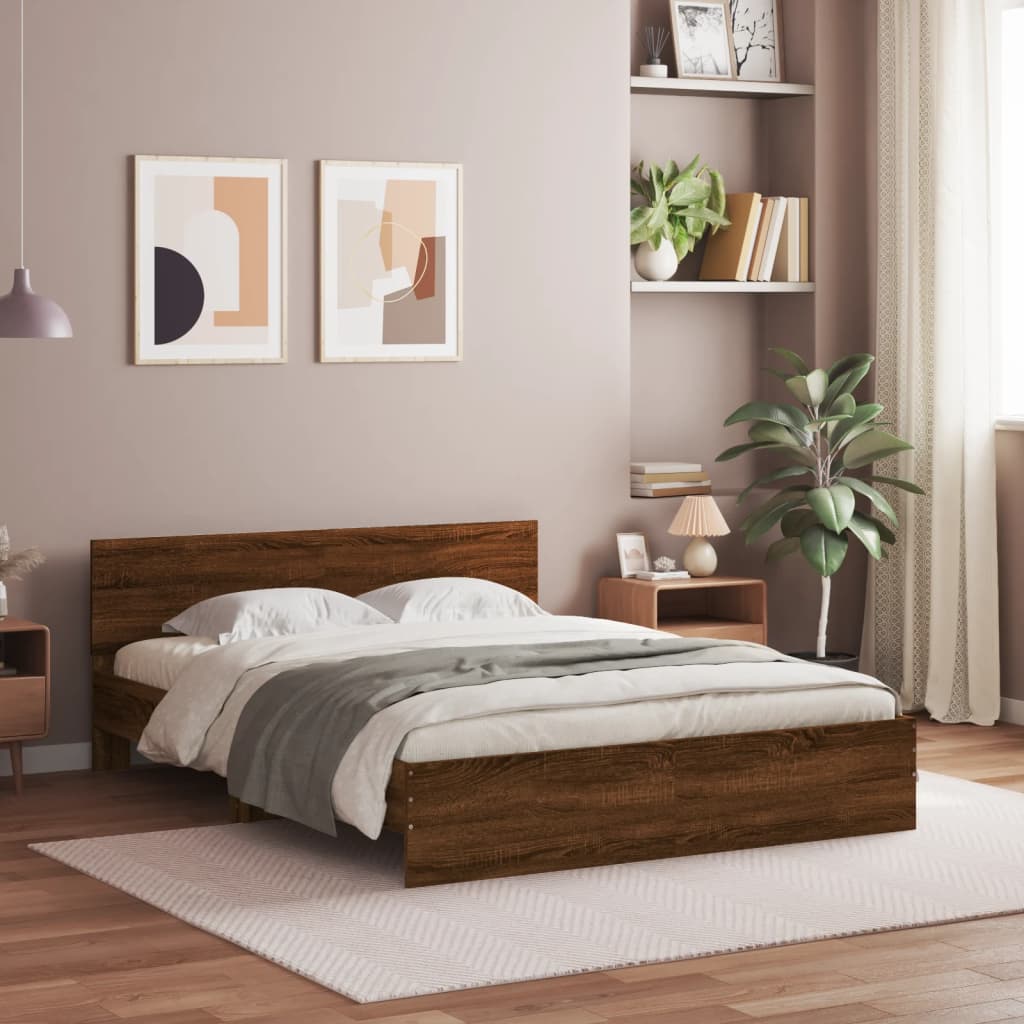 Cadre de lit sans matelas chêne marron 150x200 cm - XIOS