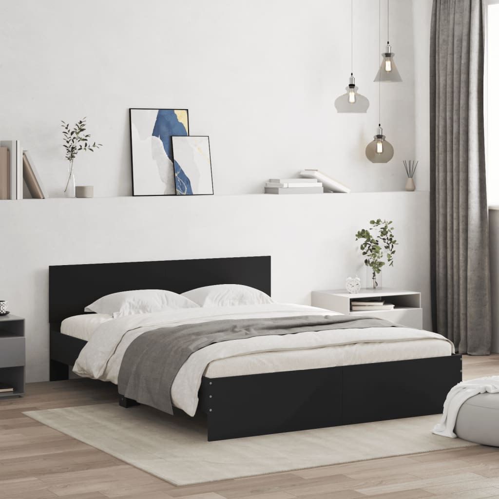 Cadre de lit sans matelas noir 140x200 cm - XIOS
