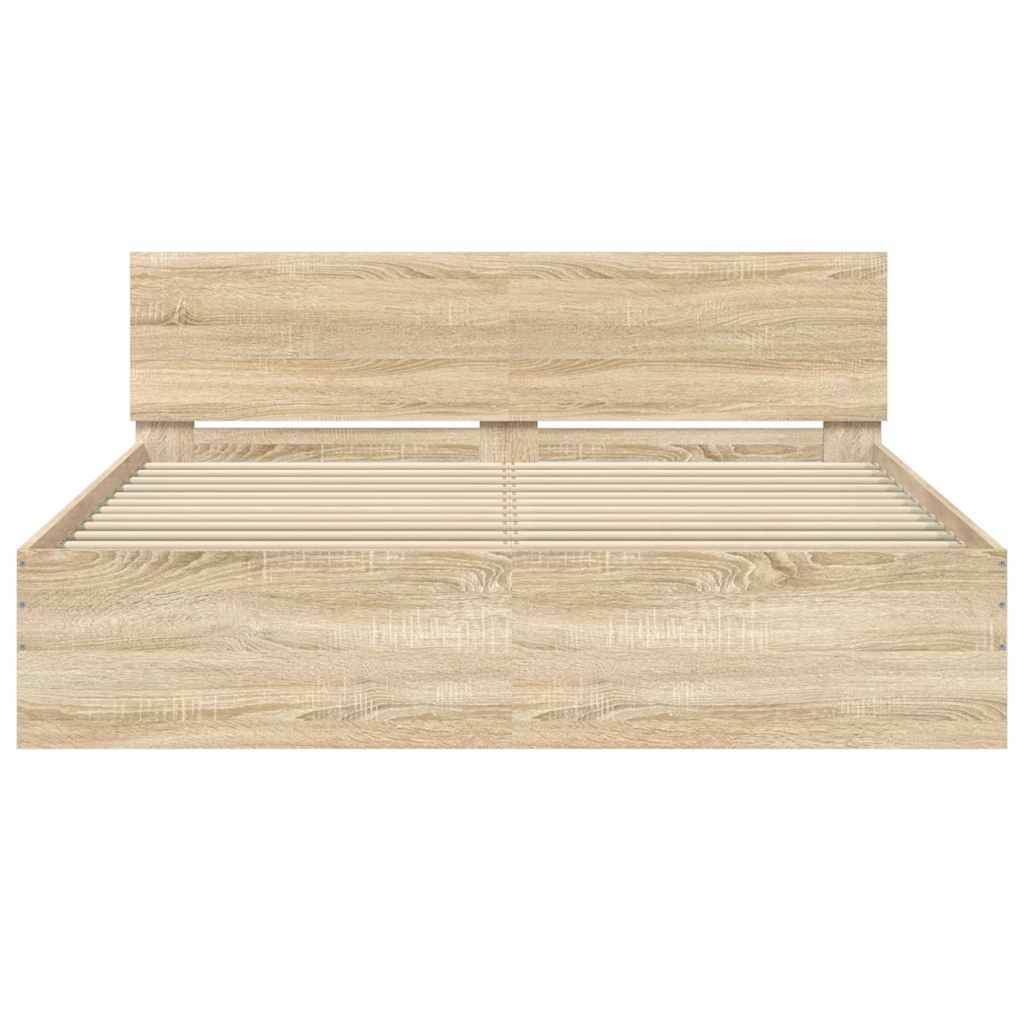 Cadre de lit sans matelas chêne sonoma 140x200 cm - XIOS