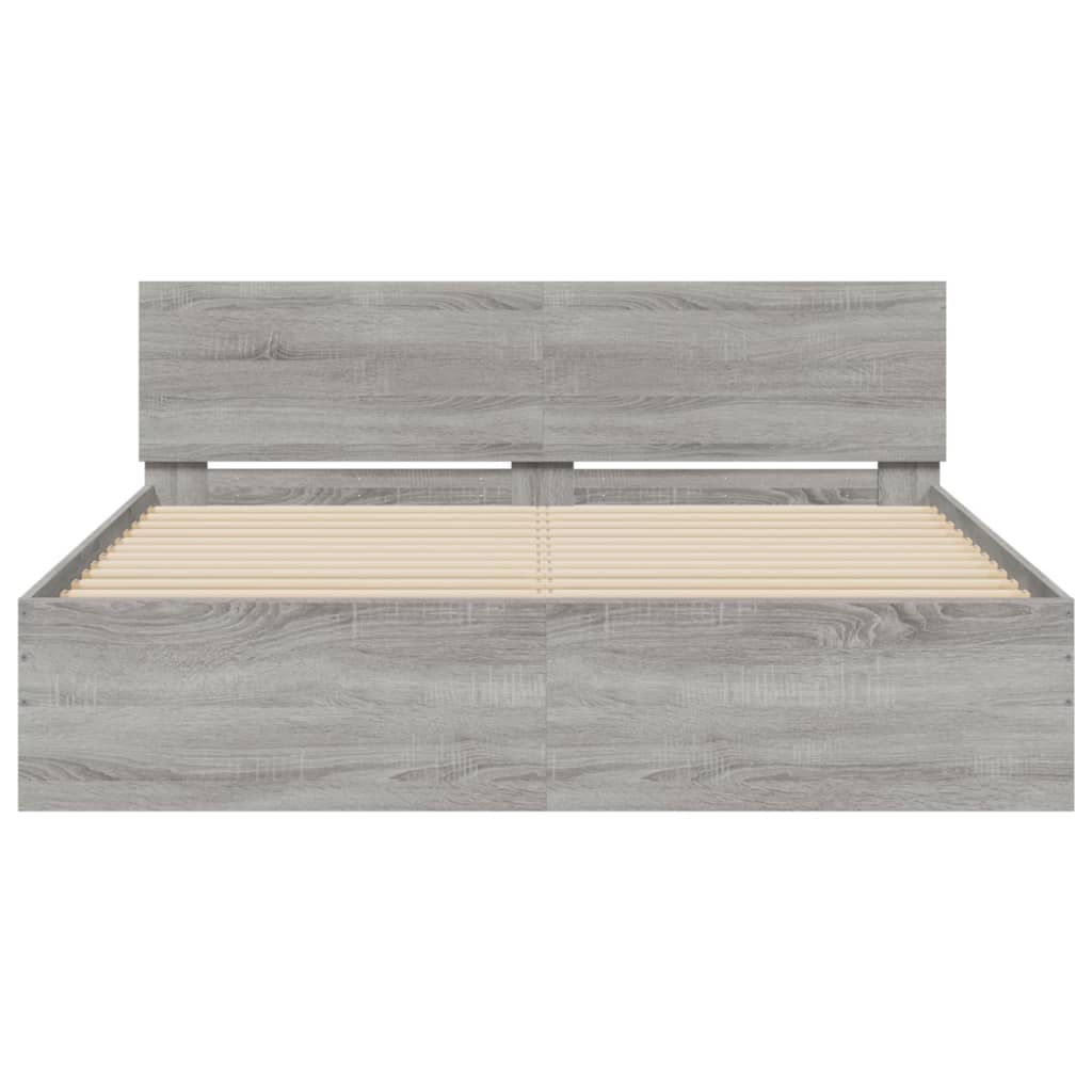 Cadre de lit sans matelas sonoma gris 140x200 cm - XIOS