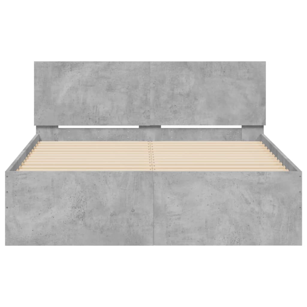 Cadre de lit sans matelas gris béton 120x200 cm - XIOS