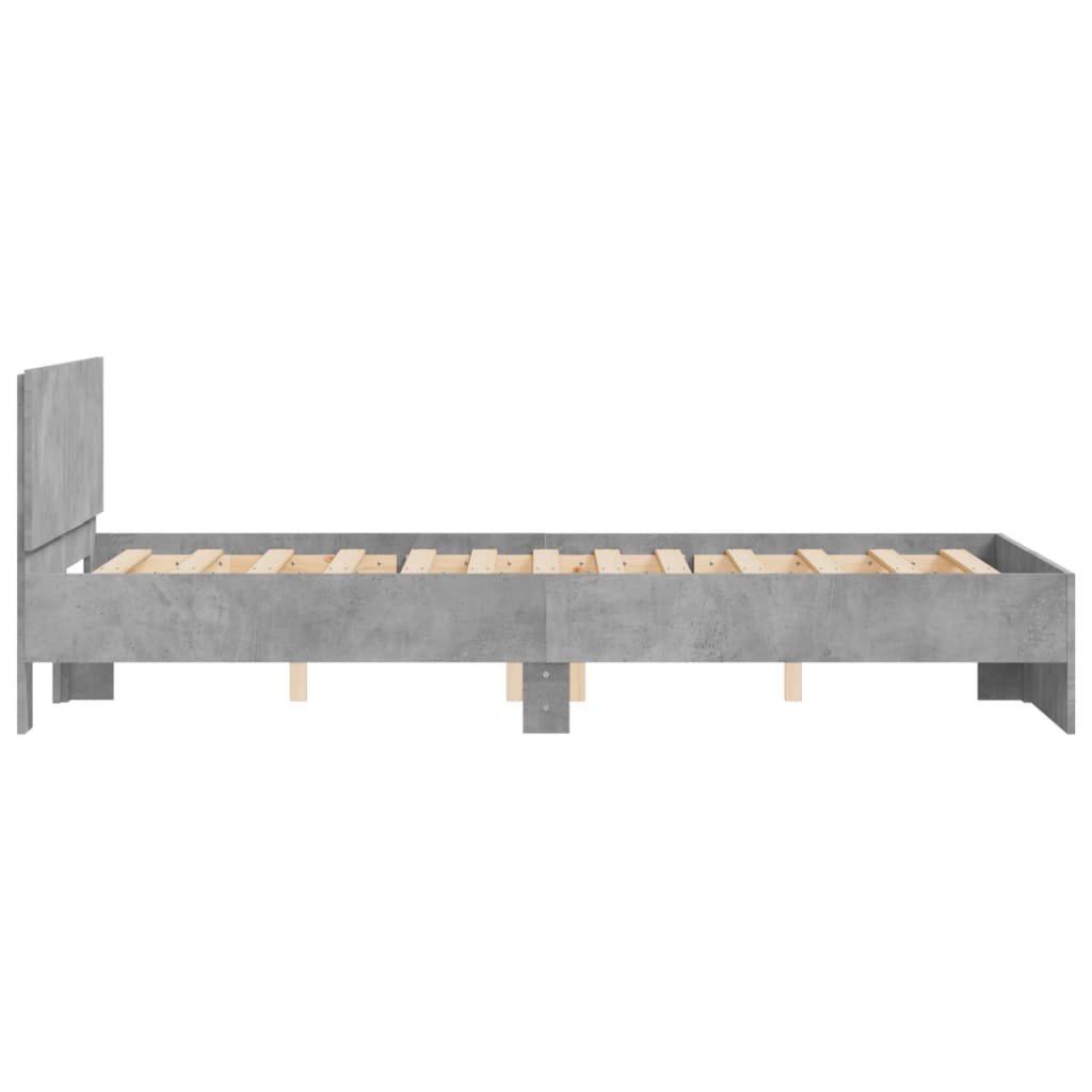 Cadre de lit sans matelas gris béton 120x200 cm - XIOS
