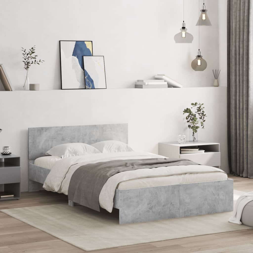 Cadre de lit sans matelas gris béton 120x200 cm - XIOS