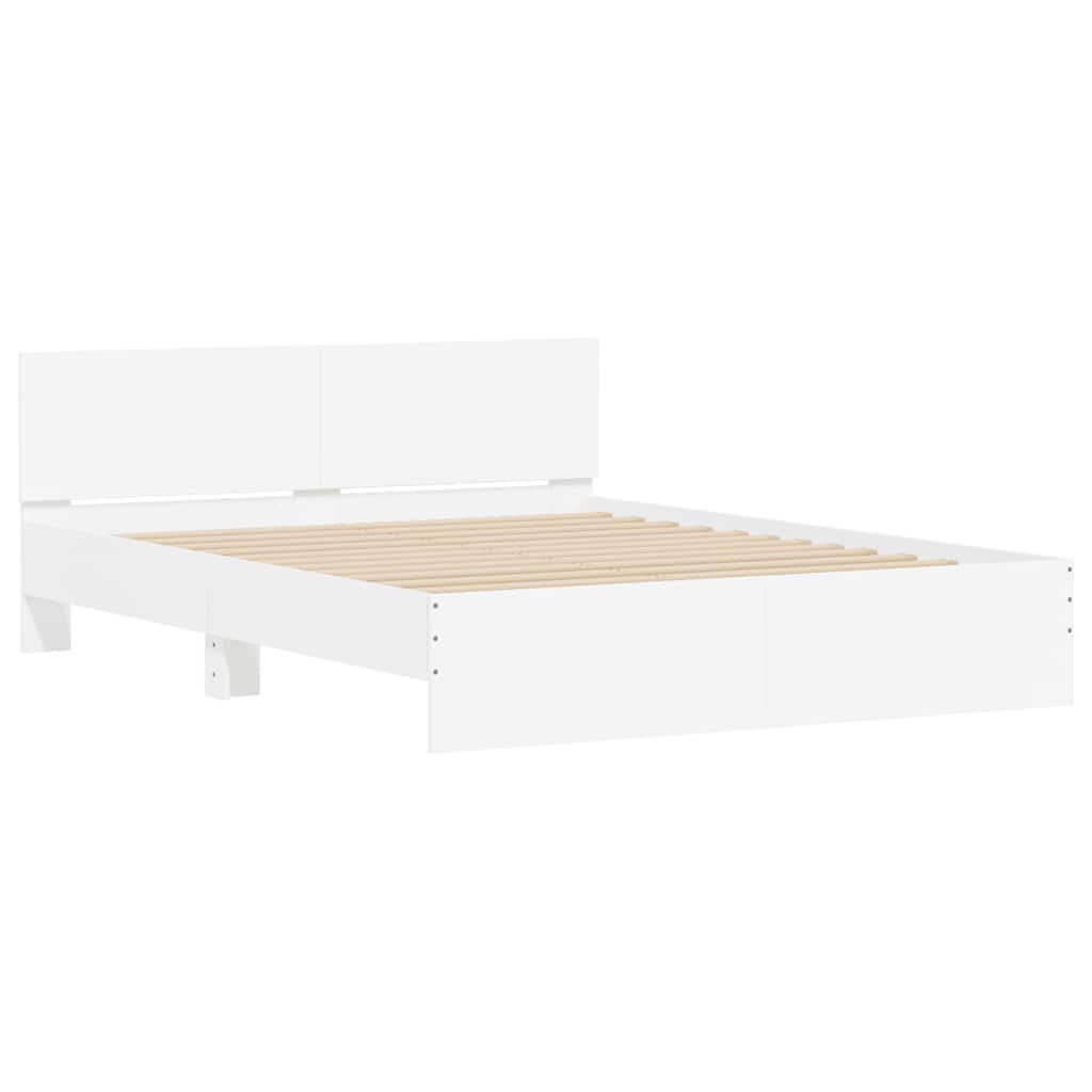 Cadre de lit sans matelas blanc 140x190 cm