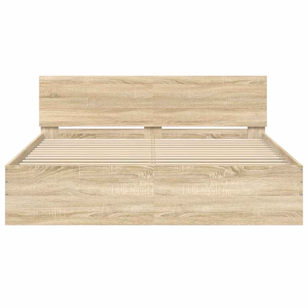 Cadre de lit sans matelas chêne sonoma 140x190 cm - XIOS