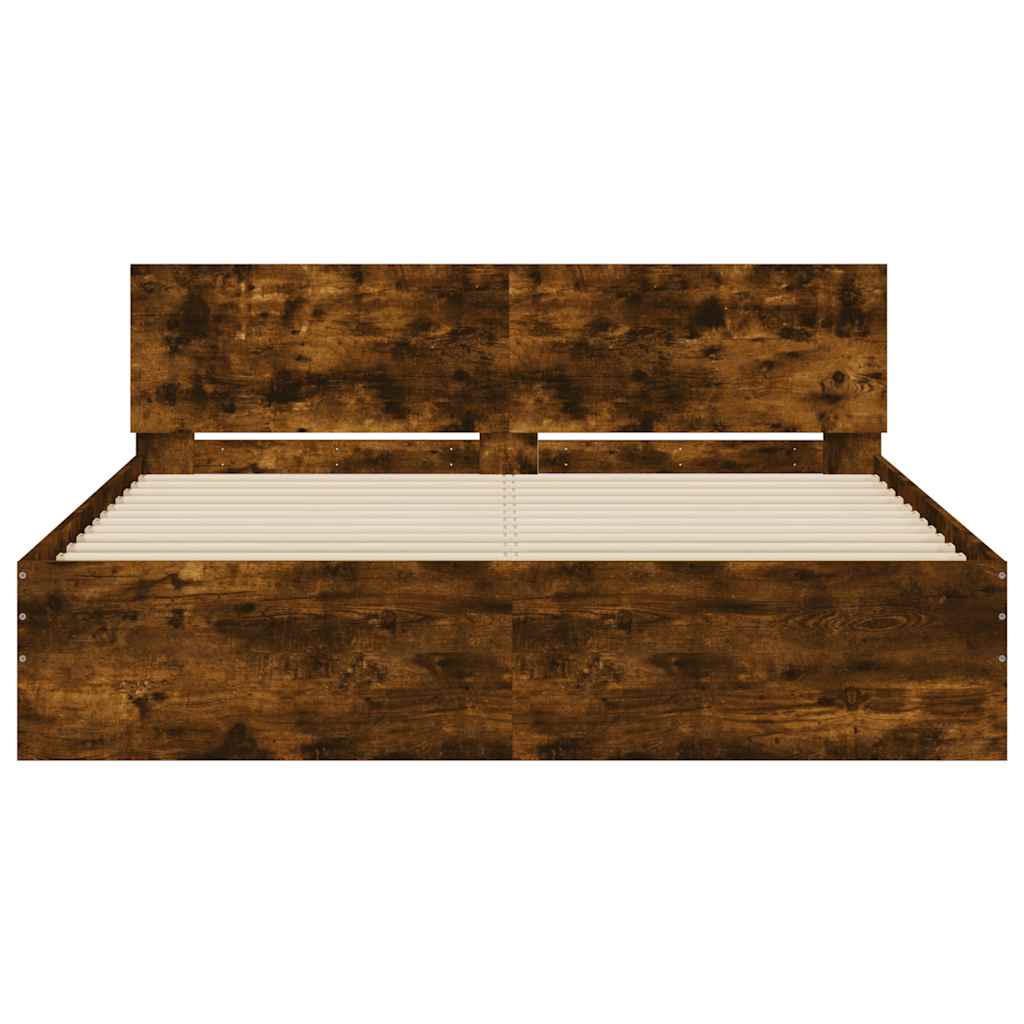 Cadre de lit sans matelas chêne fumé 140x190 cm - XIOS