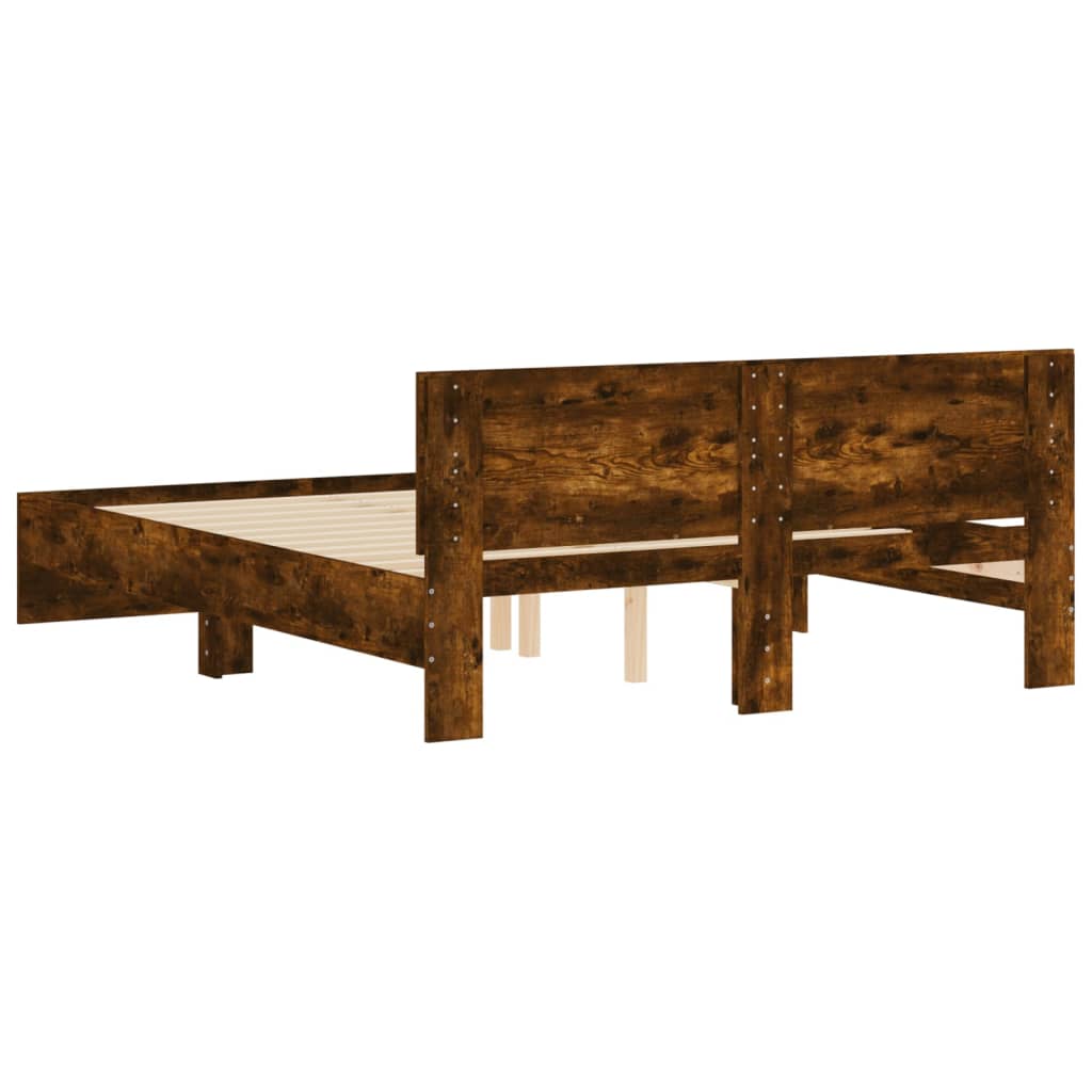 Cadre de lit sans matelas chêne fumé 140x190 cm - XIOS