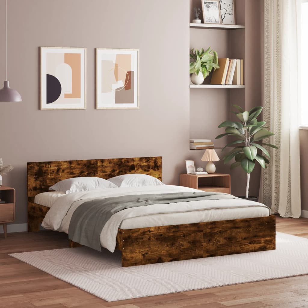 Cadre de lit sans matelas chêne fumé 140x190 cm - XIOS