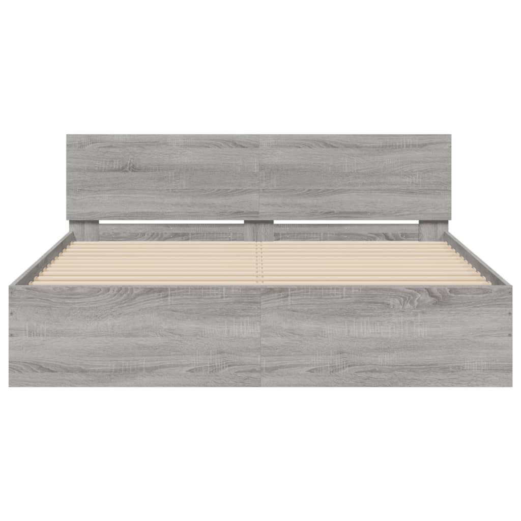 Cadre de lit sans matelas sonoma gris 140x190 cm - XIOS