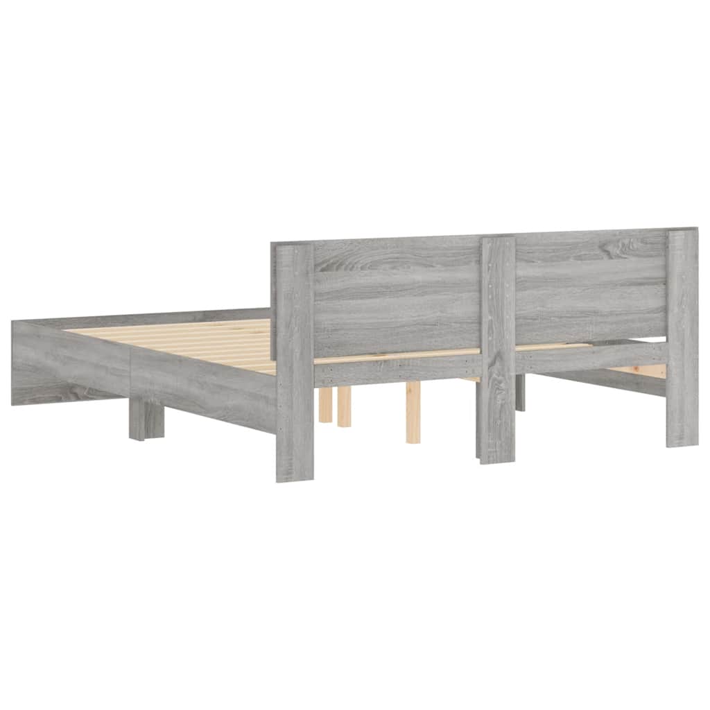 Cadre de lit sans matelas sonoma gris 140x190 cm - XIOS