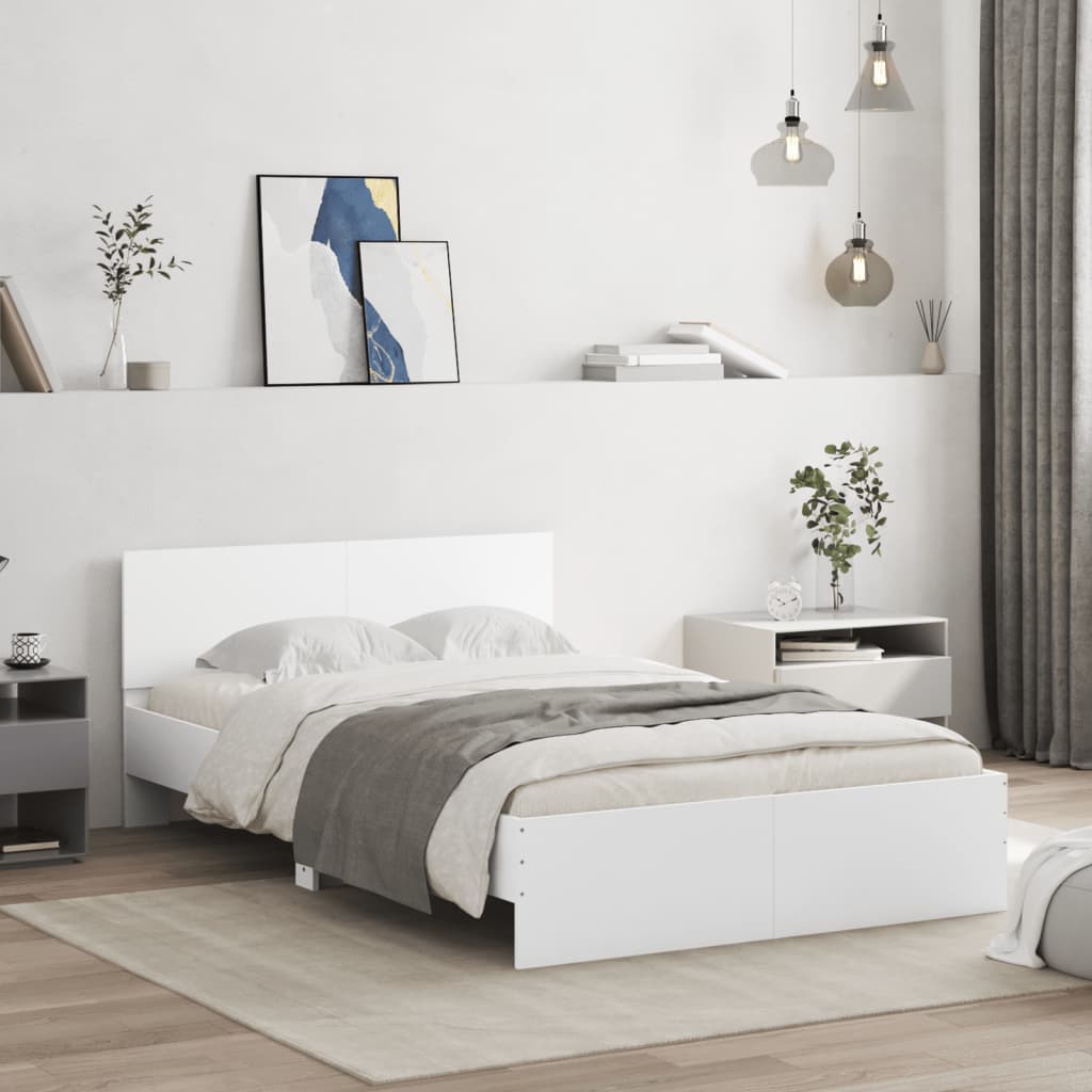 Cadre de lit sans matelas blanc 135x190 cm - XIOS