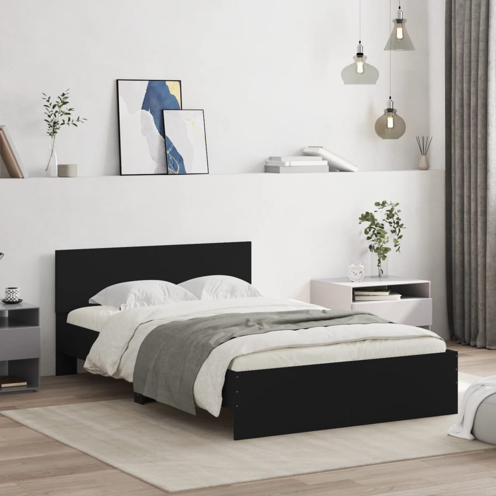 Cadre de lit sans matelas noir 135x190 cm - XIOS
