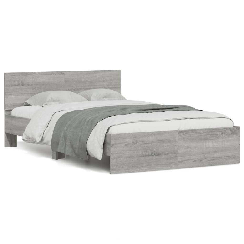 Cadre de lit sans matelas sonoma gris 135x190 cm - XIOS