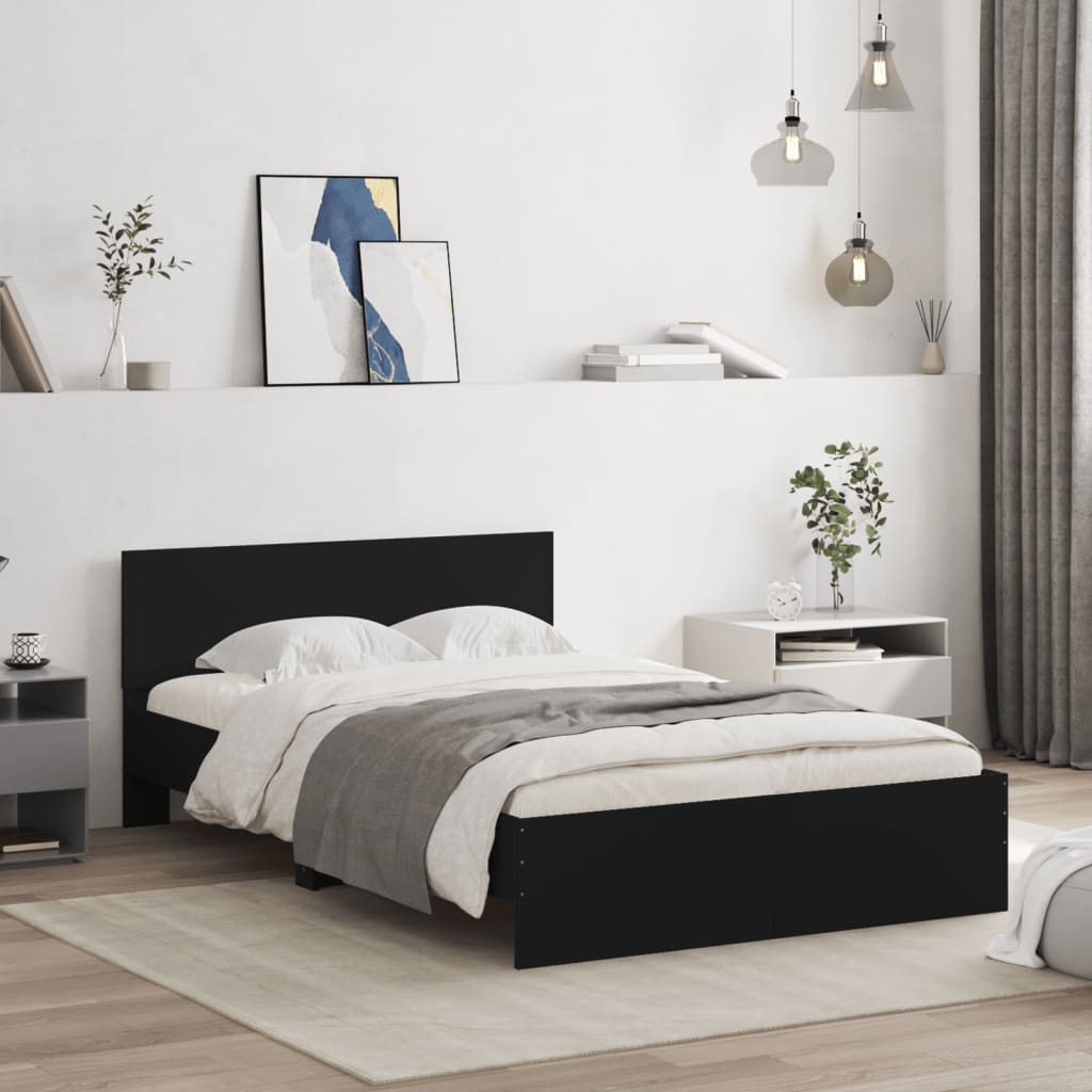 Cadre de lit sans matelas noir 120x190 cm - XIOS