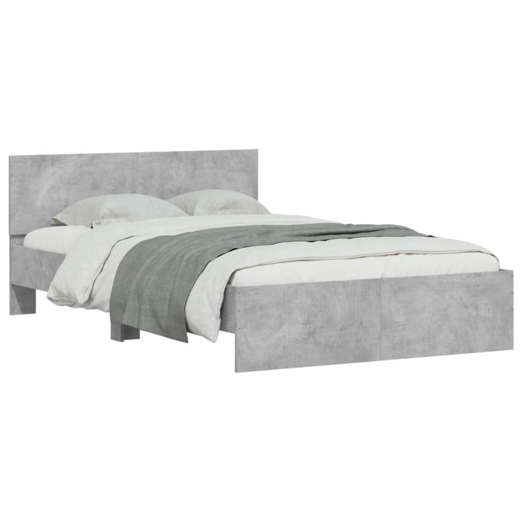 Cadre de lit sans matelas gris béton 120x190 cm - XIOS