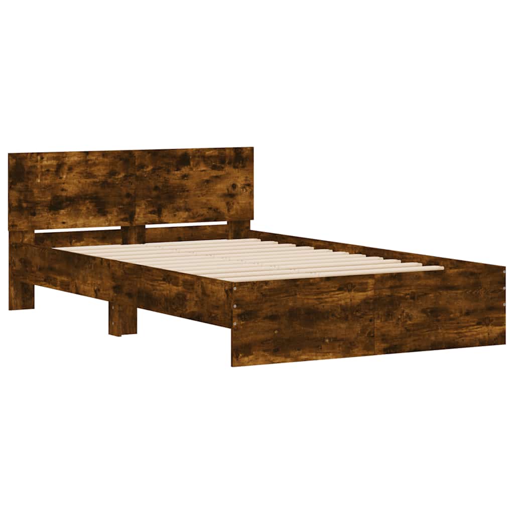 Cadre de lit sans matelas chêne fumé 120x190 cm - XIOS