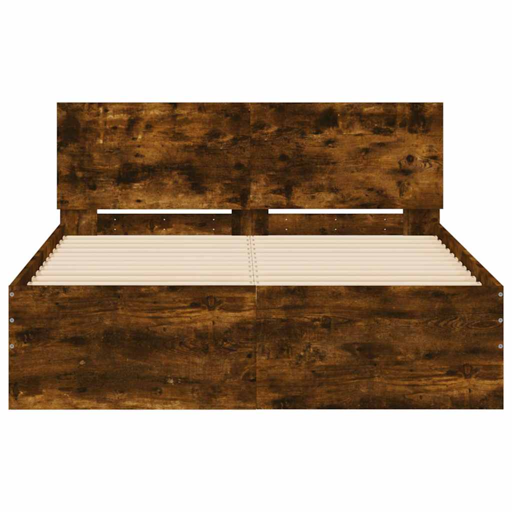Cadre de lit sans matelas chêne fumé 120x190 cm - XIOS