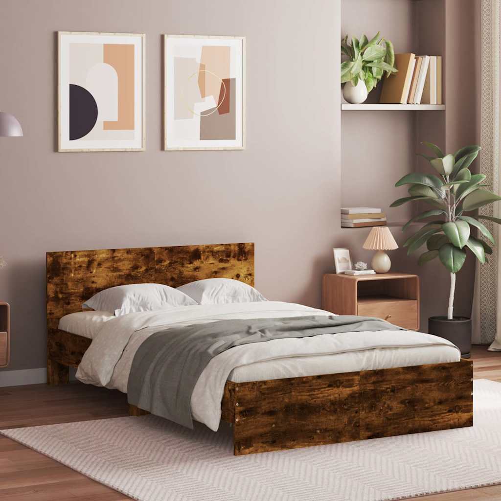 Cadre de lit sans matelas chêne fumé 120x190 cm - XIOS