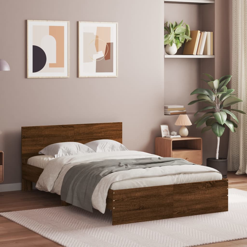 Cadre de lit sans matelas chêne marron 120x190 cm - XIOS