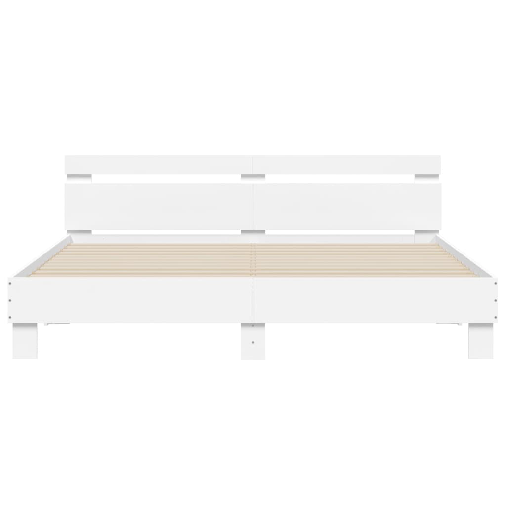 Cadre de lit avec LED sans matelas blanc 200x200 cm - XIOS