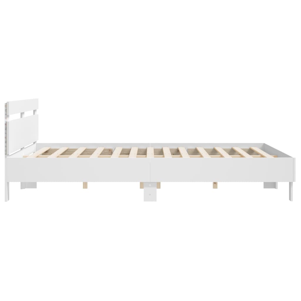 Cadre de lit avec LED sans matelas blanc 200x200 cm - XIOS