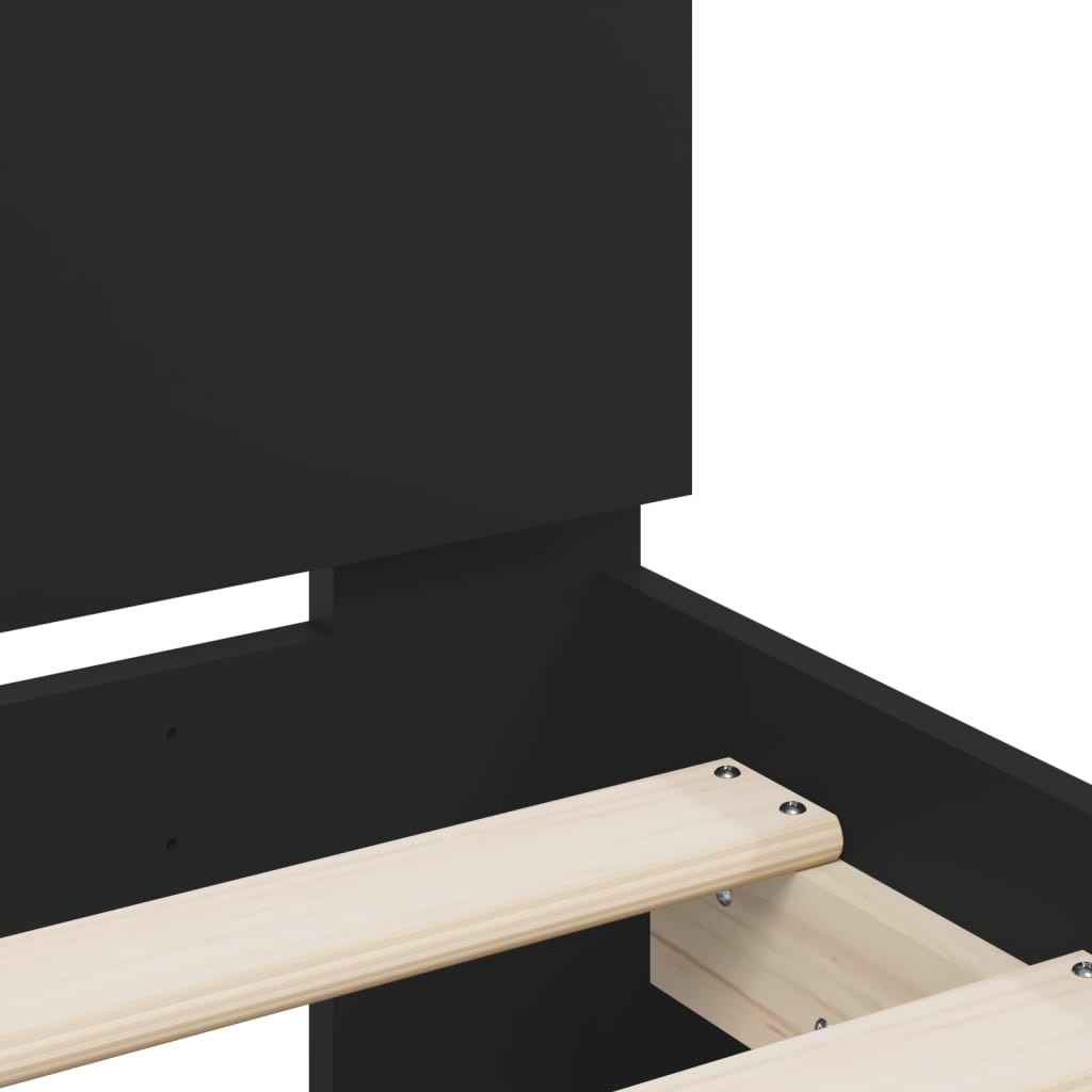 Cadre de lit avec LED sans matelas noir 200x200 cm - XIOS
