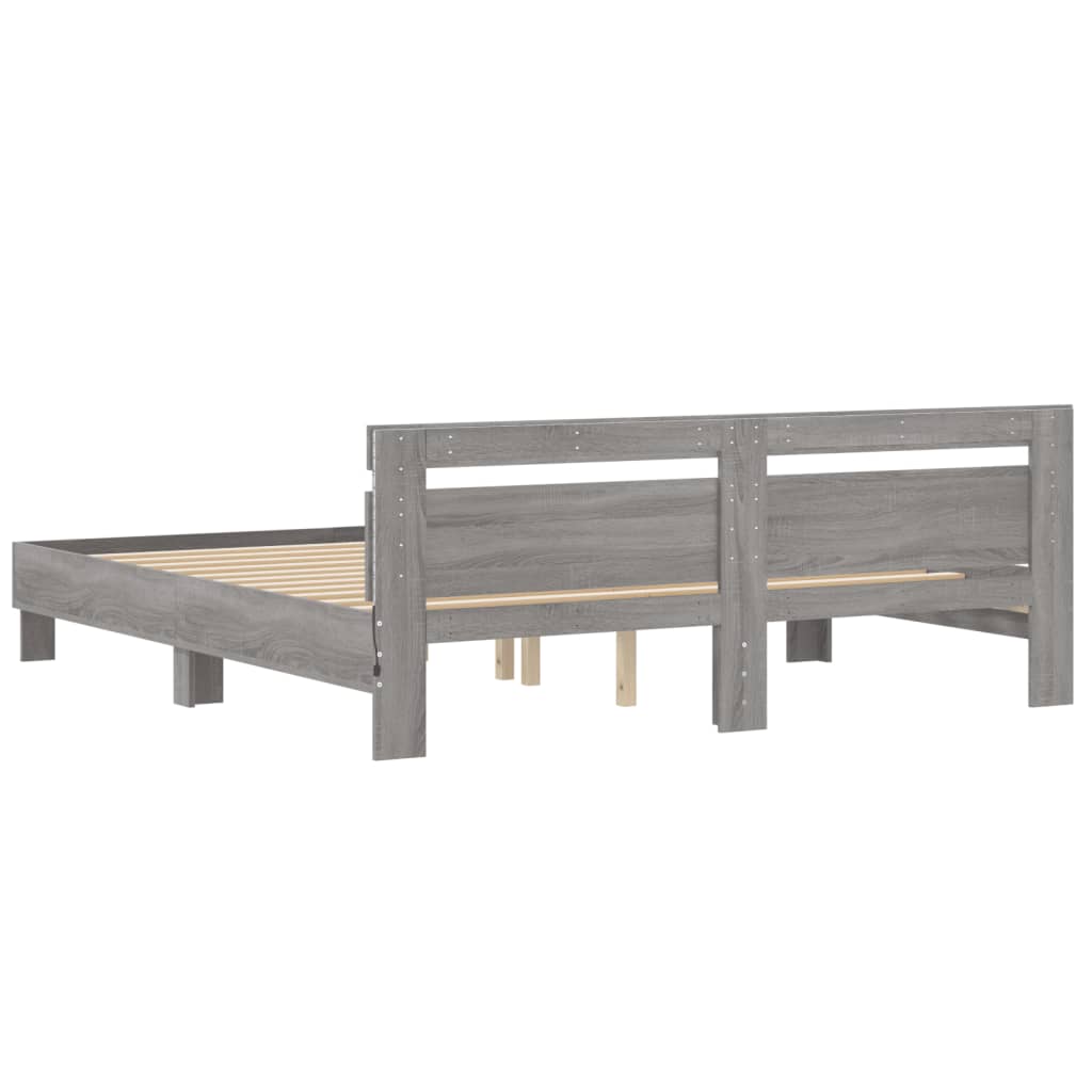Cadre de lit avec LED sans matelas sonoma gris 200x200 cm - XIOS