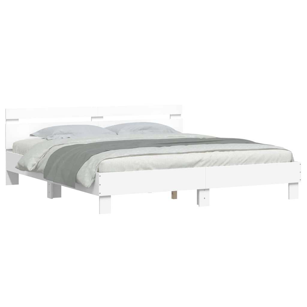 Cadre de lit avec LED sans matelas blanc 180x200 cm - XIOS