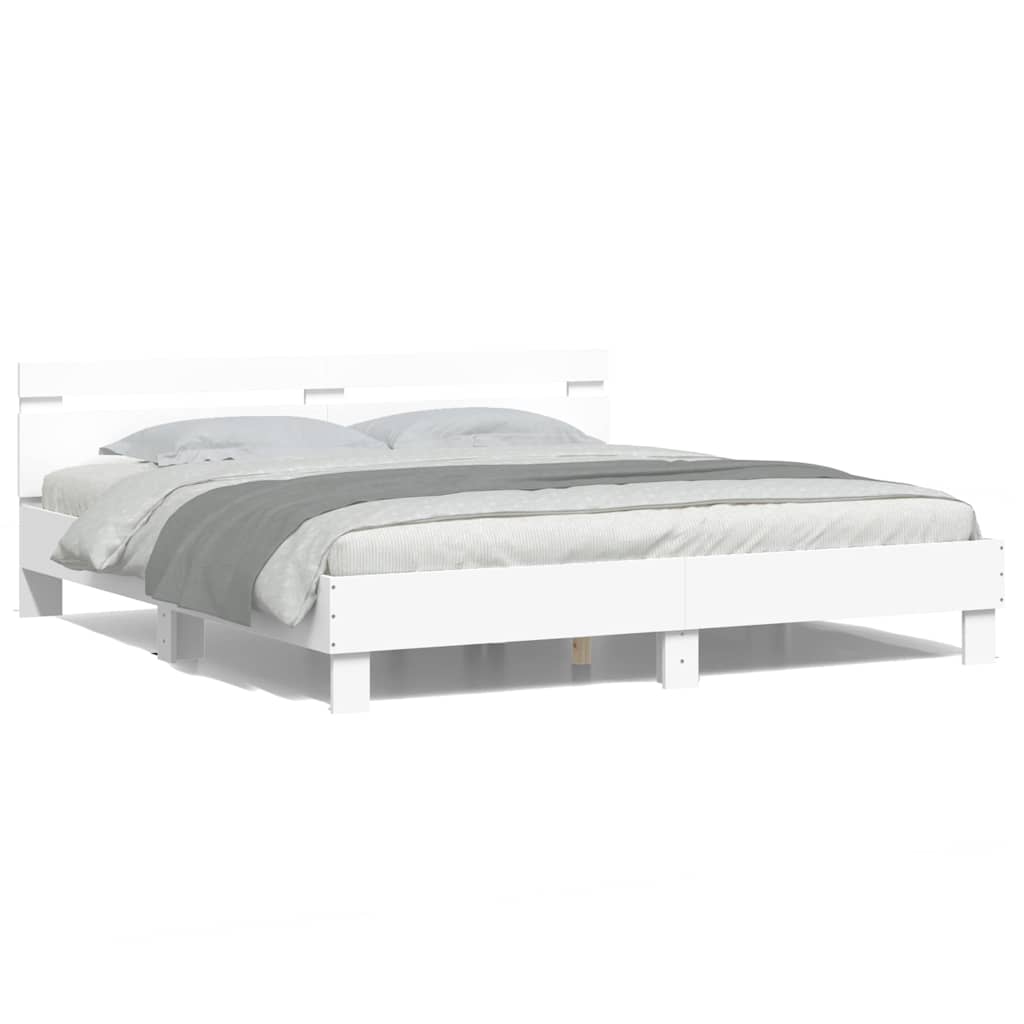 Cadre de lit avec LED sans matelas blanc 180x200 cm - XIOS