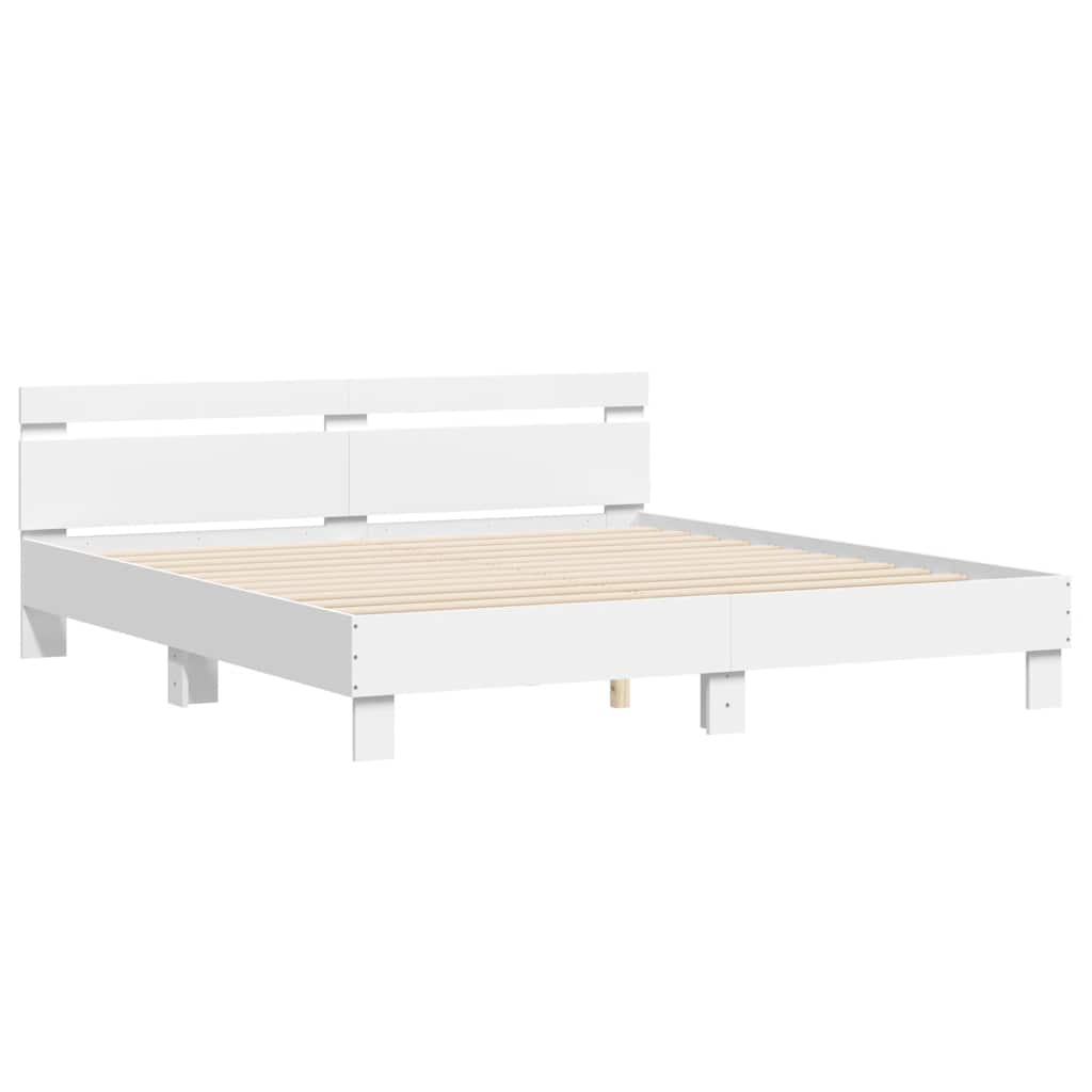 Cadre de lit avec LED sans matelas blanc 180x200 cm - XIOS