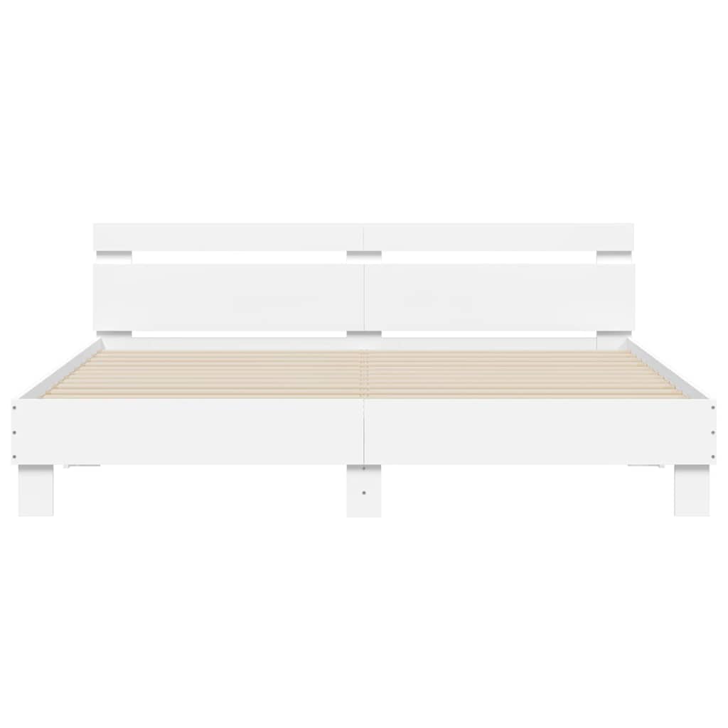 Cadre de lit avec LED sans matelas blanc 180x200 cm - XIOS