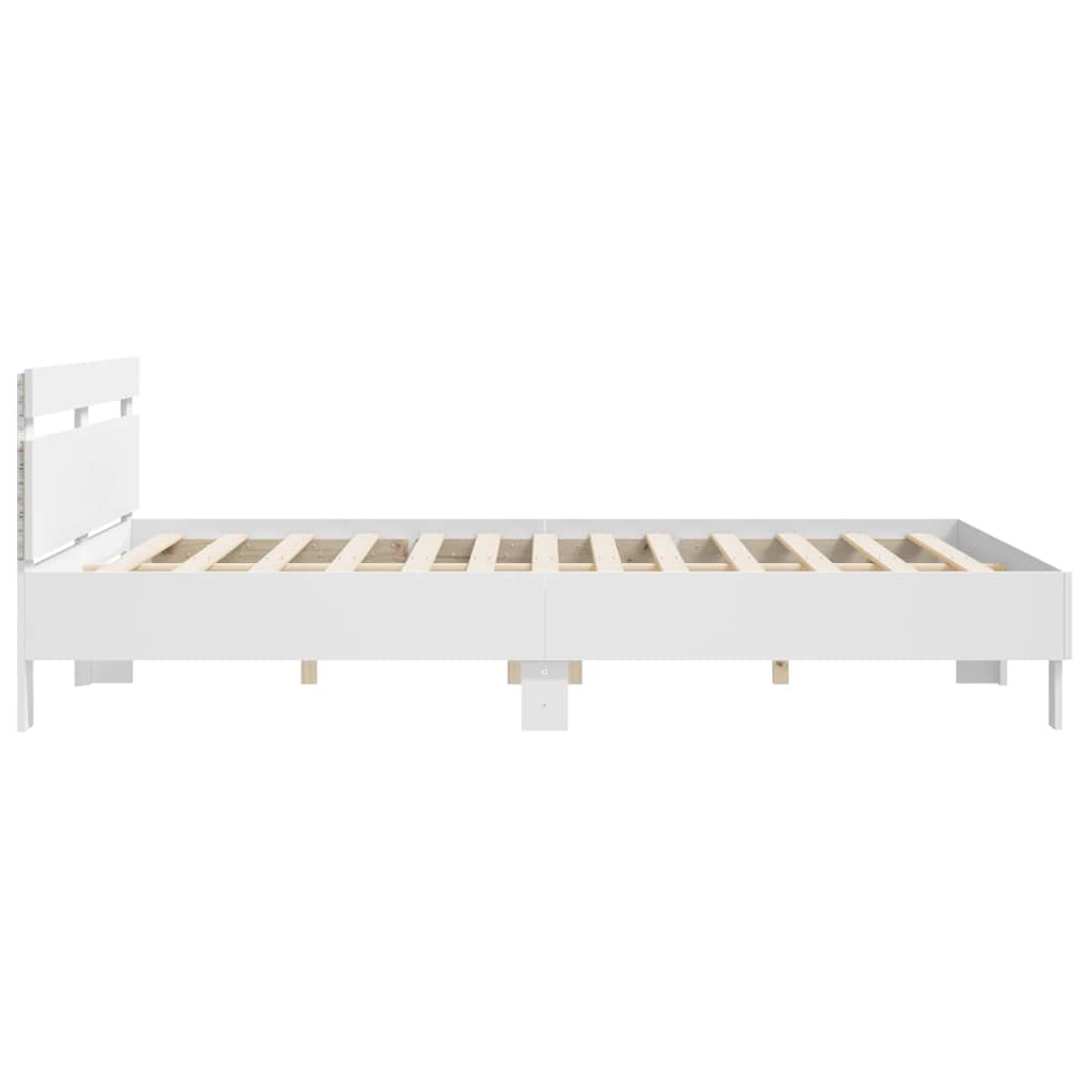 Cadre de lit avec LED sans matelas blanc 180x200 cm - XIOS