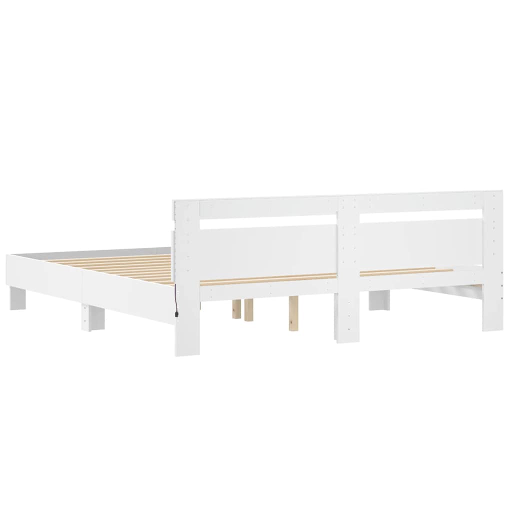Cadre de lit avec LED sans matelas blanc 180x200 cm - XIOS