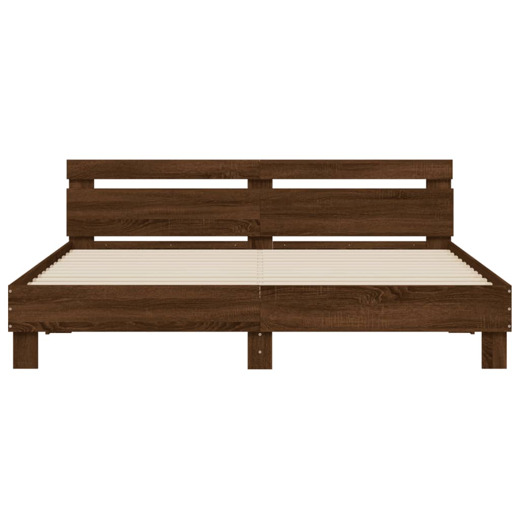 Cadre de lit avec LED sans matelas chêne marron 180x200 cm - XIOS