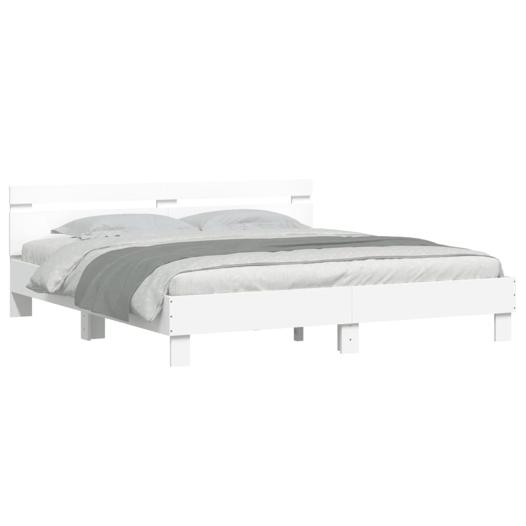 Cadre de lit avec LED sans matelas blanc 160x200 cm - XIOS