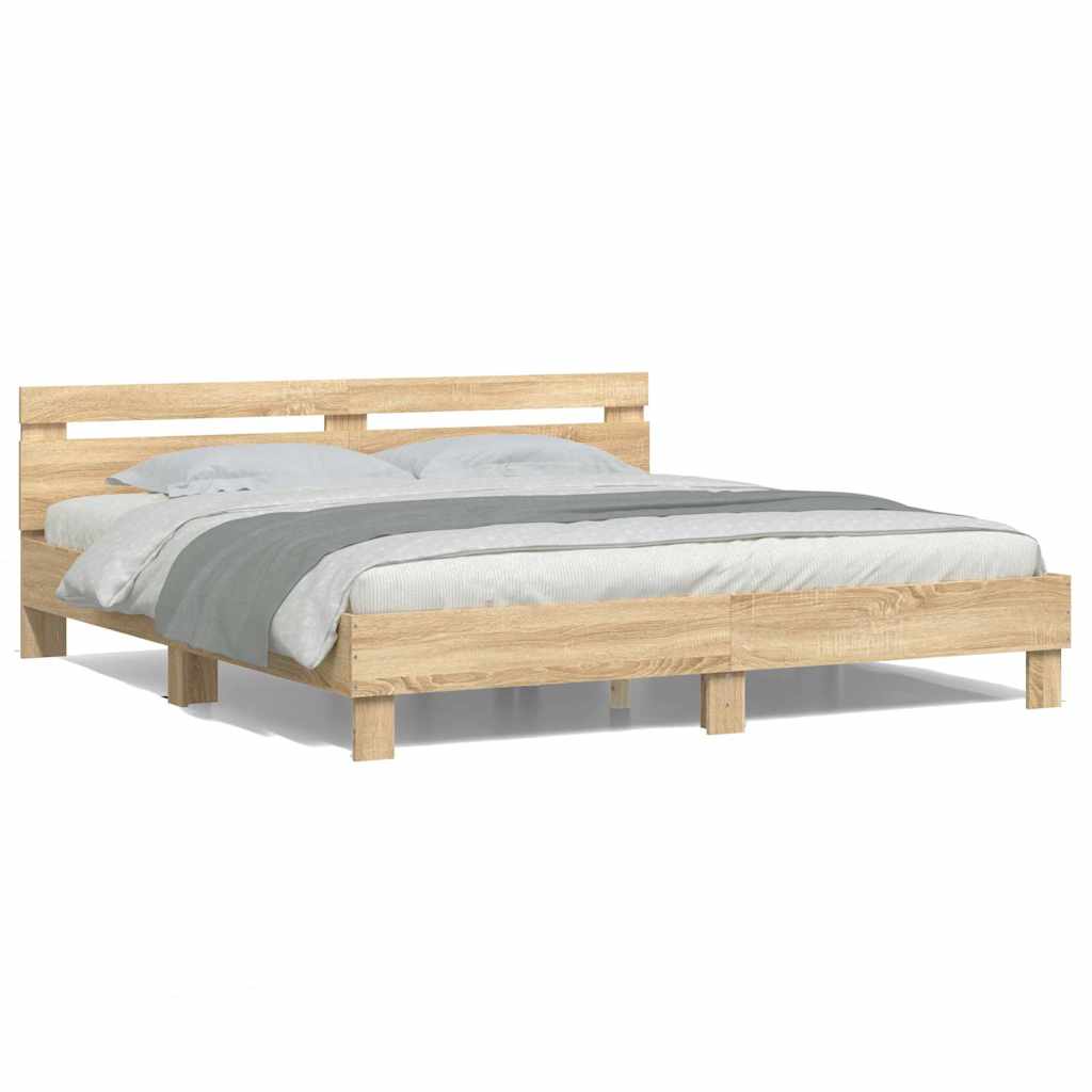 Cadre de lit avec LED sans matelas chêne sonoma 160x200 cm - XIOS