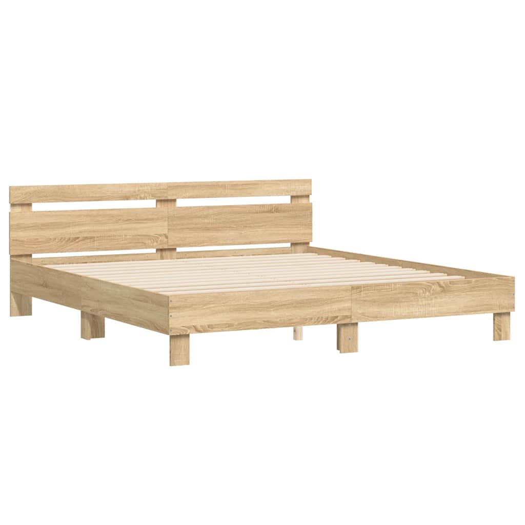 Cadre de lit avec LED sans matelas chêne sonoma 160x200 cm - XIOS