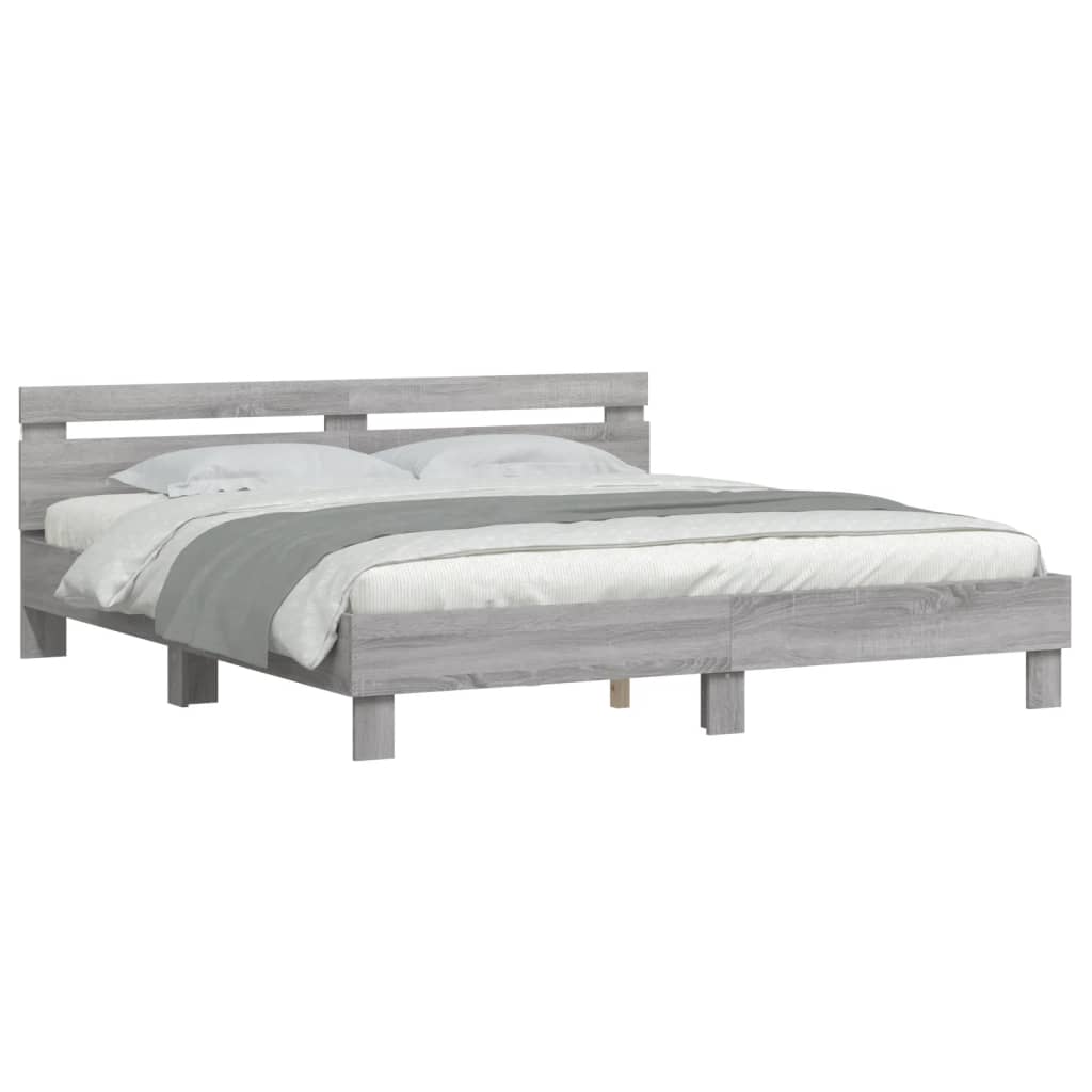 Cadre de lit avec LED sans matelas sonoma gris 160x200 cm - XIOS