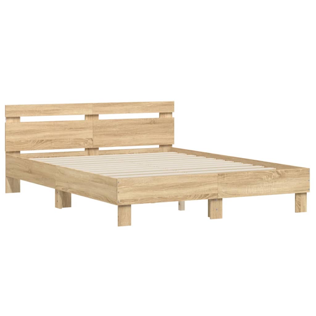 Cadre de lit avec LED sans matelas chêne sonoma 150x200 cm - XIOS