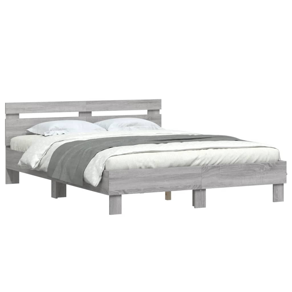 Cadre de lit avec LED sans matelas sonoma gris 150x200 cm - XIOS