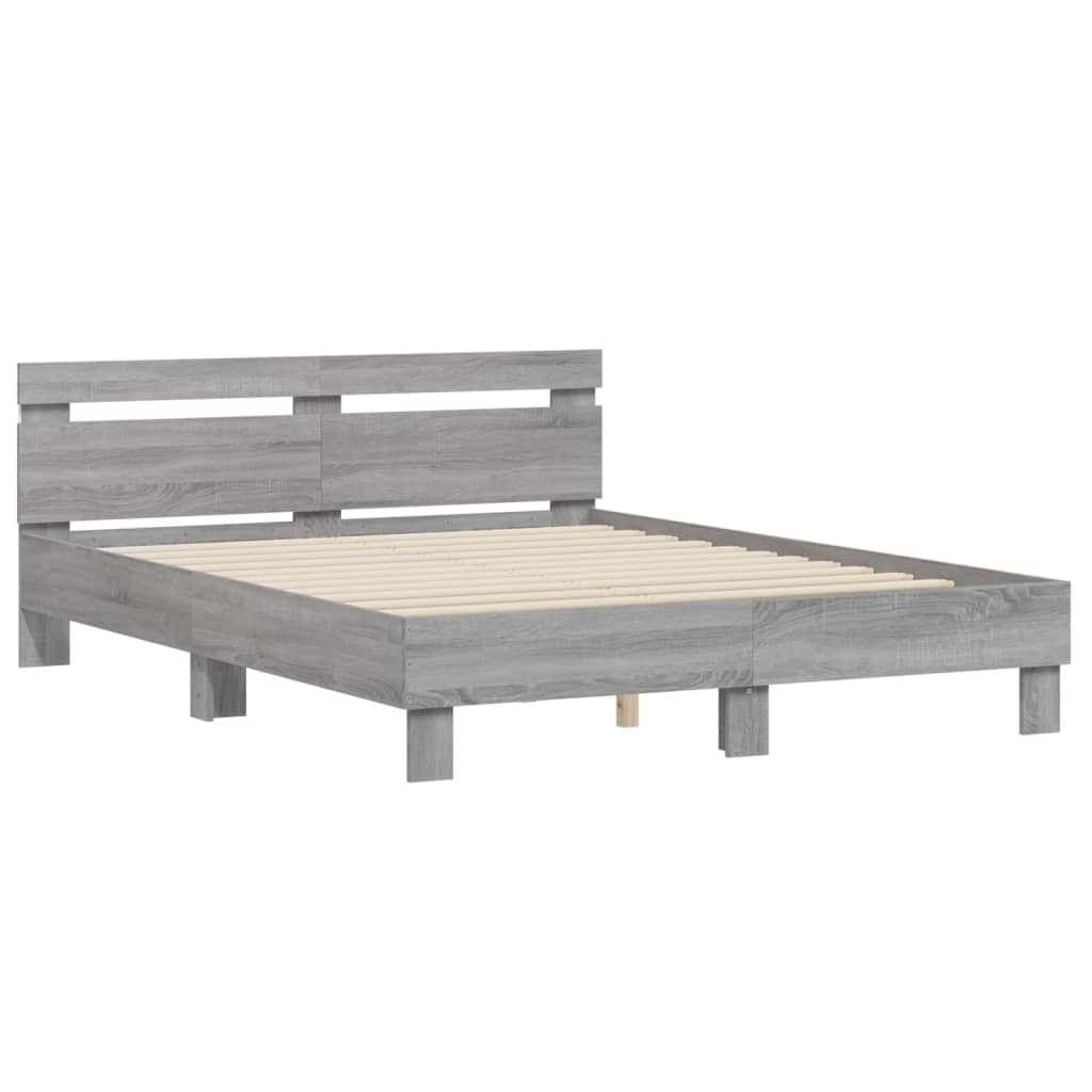 Cadre de lit avec LED sans matelas sonoma gris 150x200 cm - XIOS