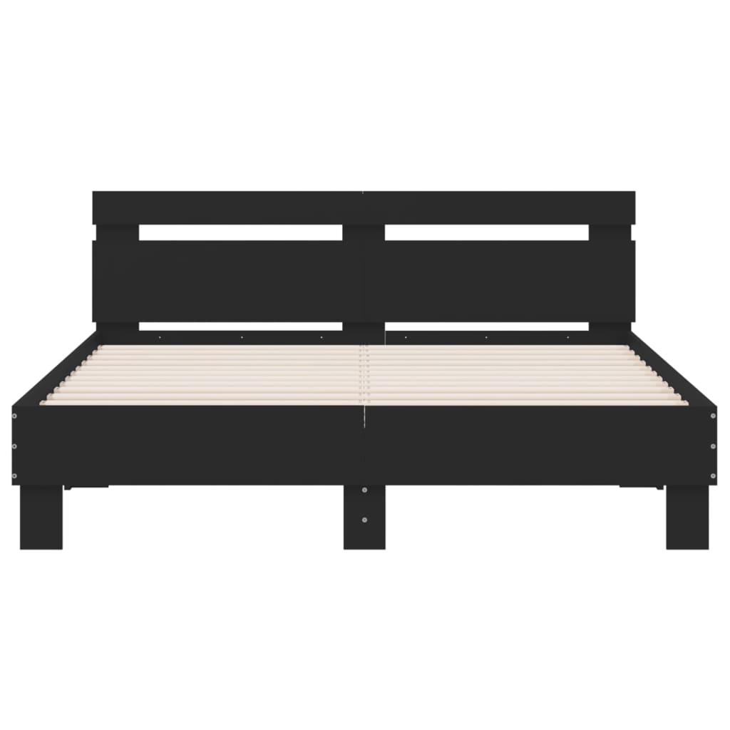 Cadre de lit avec LED sans matelas noir 140x200 cm - XIOS