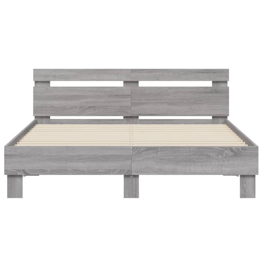Cadre de lit avec LED sans matelas sonoma gris 140x200 cm - XIOS