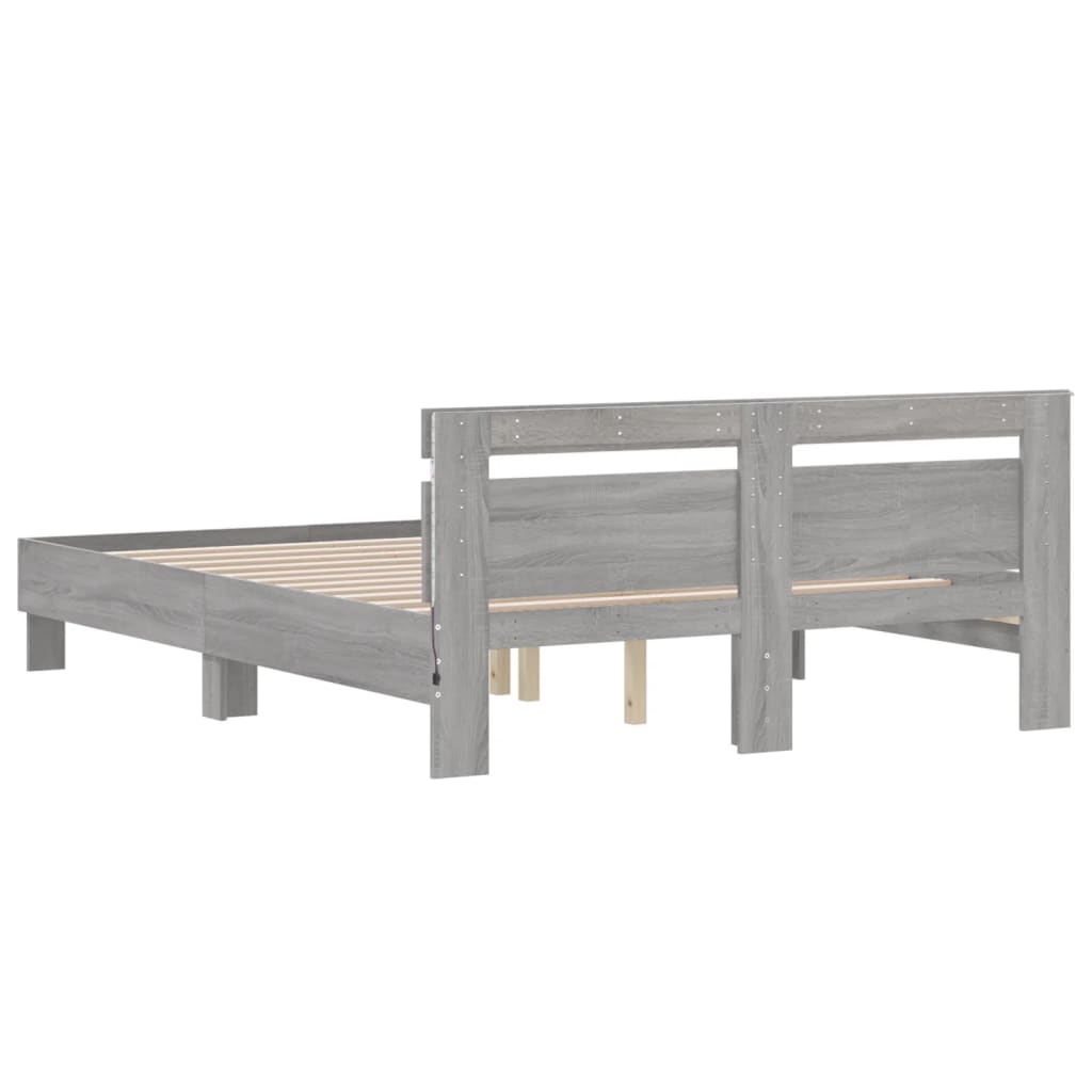 Cadre de lit avec LED sans matelas sonoma gris 140x200 cm - XIOS